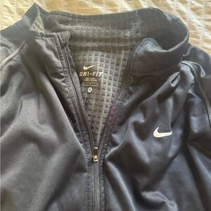 Nike Black Lightweight Shirt Jacket with Stand-Up Collar